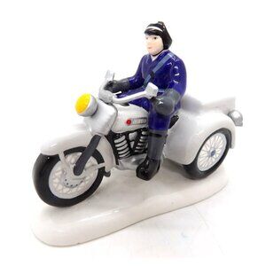 Dept. 56 Ceramic Motorcycle Cop on 3 Wheeler #58907 preowned